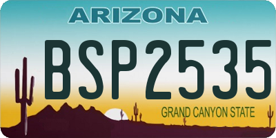 AZ license plate BSP2535