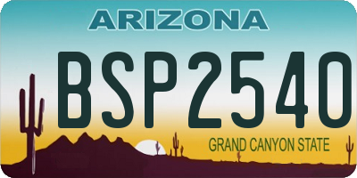 AZ license plate BSP2540