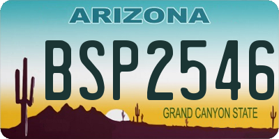 AZ license plate BSP2546