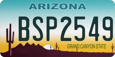 AZ license plate BSP2549