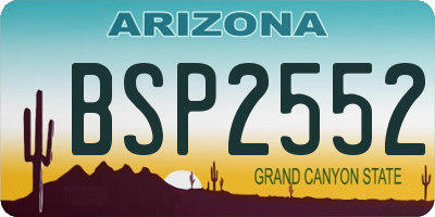 AZ license plate BSP2552