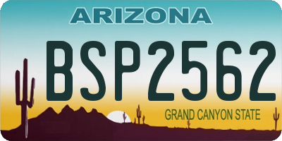 AZ license plate BSP2562
