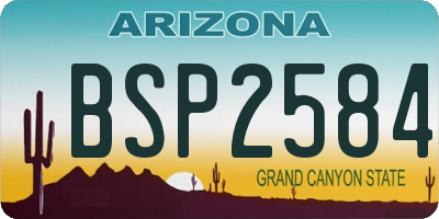 AZ license plate BSP2584