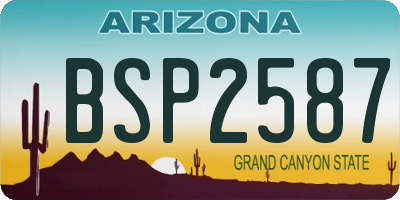 AZ license plate BSP2587