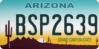 AZ license plate BSP2639