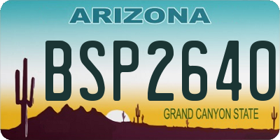 AZ license plate BSP2640