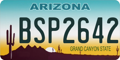 AZ license plate BSP2642