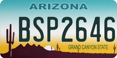 AZ license plate BSP2646