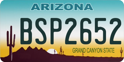 AZ license plate BSP2652