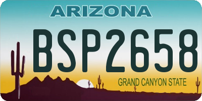 AZ license plate BSP2658