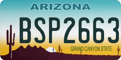 AZ license plate BSP2663