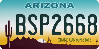 AZ license plate BSP2668