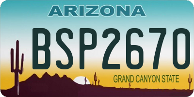 AZ license plate BSP2670