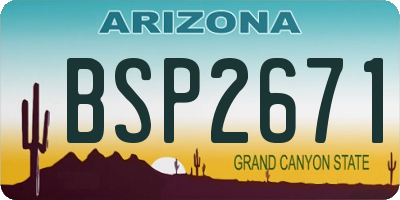 AZ license plate BSP2671
