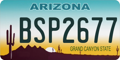 AZ license plate BSP2677