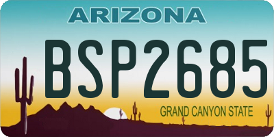 AZ license plate BSP2685