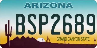 AZ license plate BSP2689