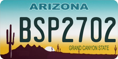 AZ license plate BSP2702