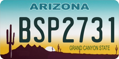 AZ license plate BSP2731
