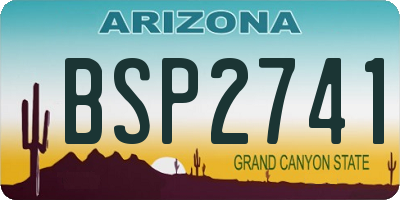 AZ license plate BSP2741