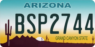 AZ license plate BSP2744