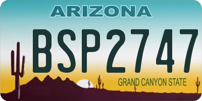 AZ license plate BSP2747