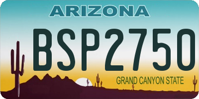 AZ license plate BSP2750