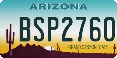AZ license plate BSP2760