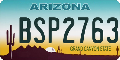 AZ license plate BSP2763