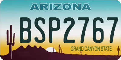 AZ license plate BSP2767