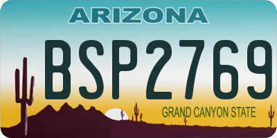 AZ license plate BSP2769
