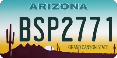 AZ license plate BSP2771