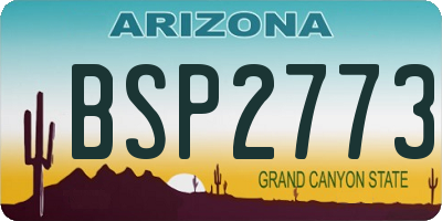 AZ license plate BSP2773