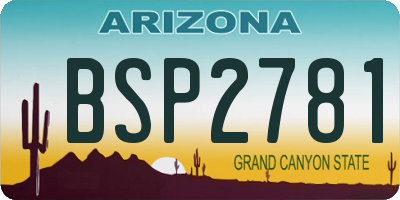 AZ license plate BSP2781