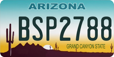 AZ license plate BSP2788