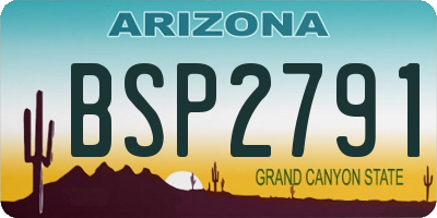 AZ license plate BSP2791
