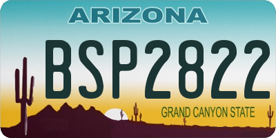 AZ license plate BSP2822
