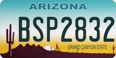 AZ license plate BSP2832
