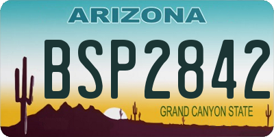 AZ license plate BSP2842