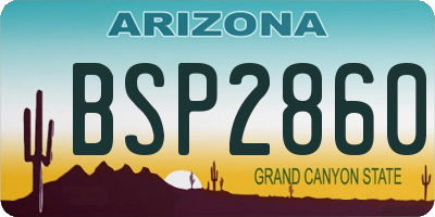 AZ license plate BSP2860
