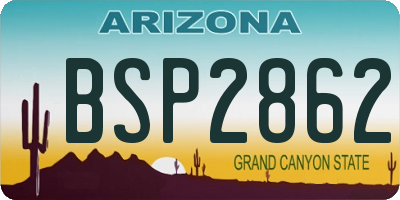 AZ license plate BSP2862