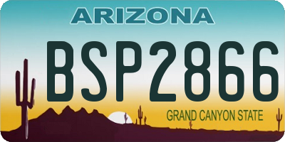 AZ license plate BSP2866