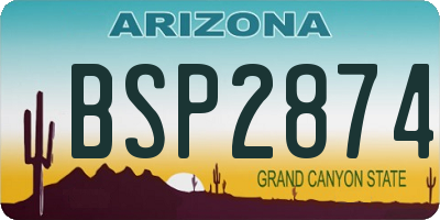 AZ license plate BSP2874