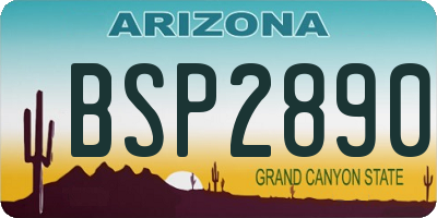 AZ license plate BSP2890