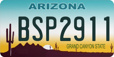 AZ license plate BSP2911