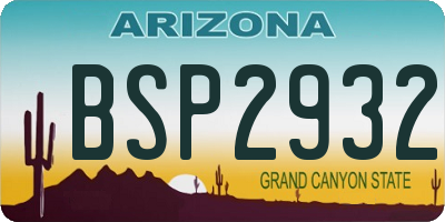 AZ license plate BSP2932