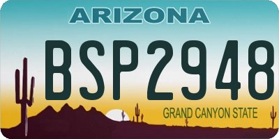 AZ license plate BSP2948