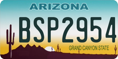 AZ license plate BSP2954