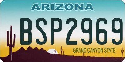 AZ license plate BSP2969