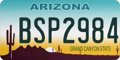 AZ license plate BSP2984